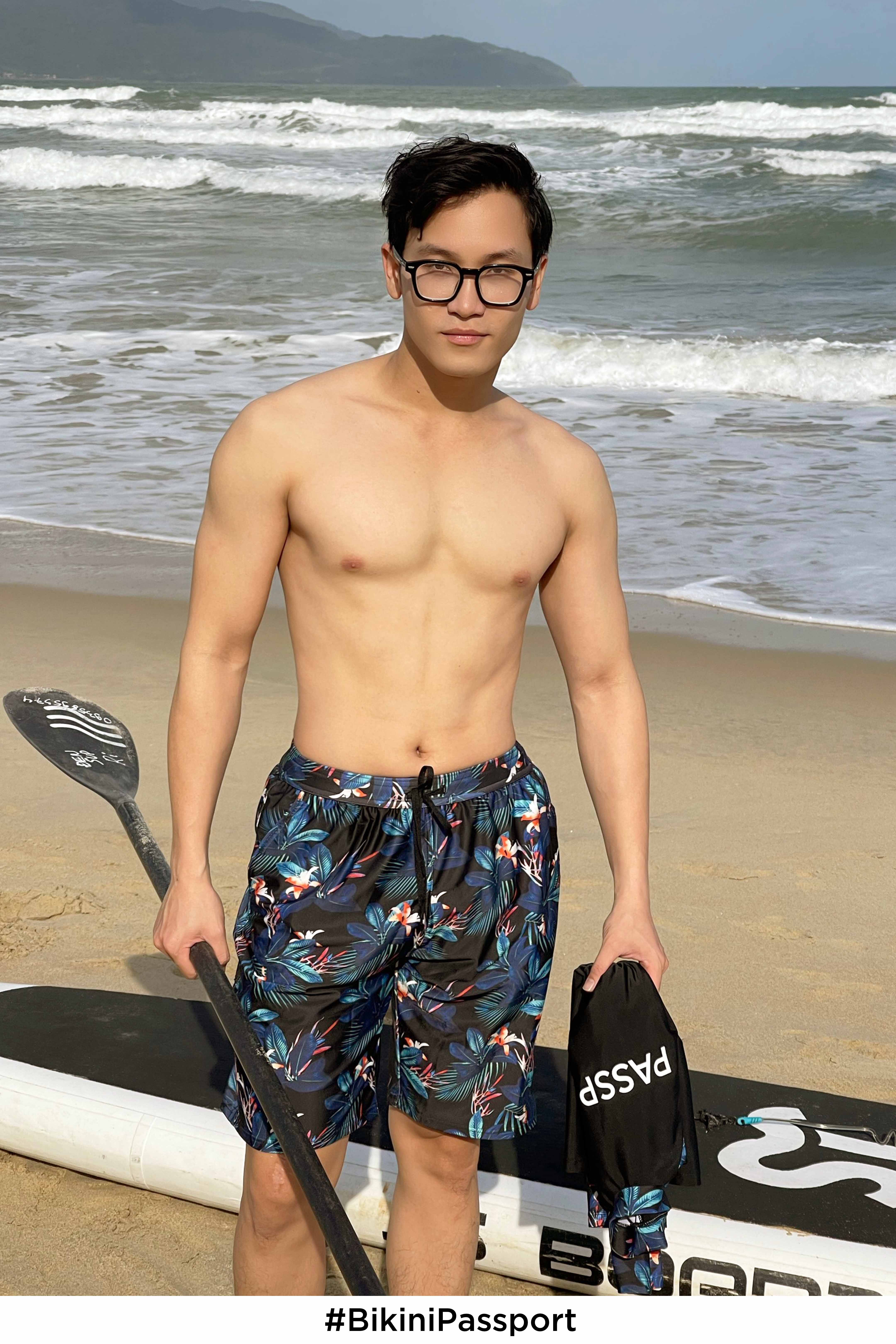 Quần bơi Nam BIKINI PASSPORT kiểu dáng Dài- màu Floral - BS379_FLO