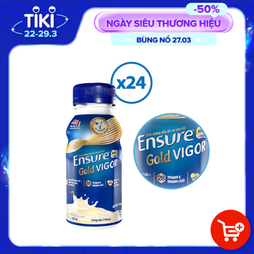 Thùng 24 Chai Sữa Nước Abbott Ensure Gold Vigor 237ml