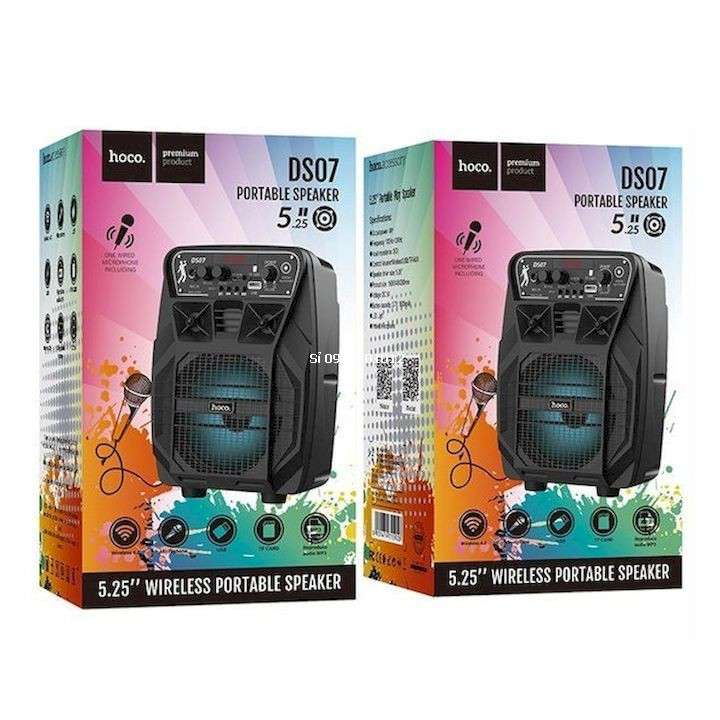 Loa Bluetooth Karaoke DS07 kèm 1 micro có dây - Hàng nhập khẩu