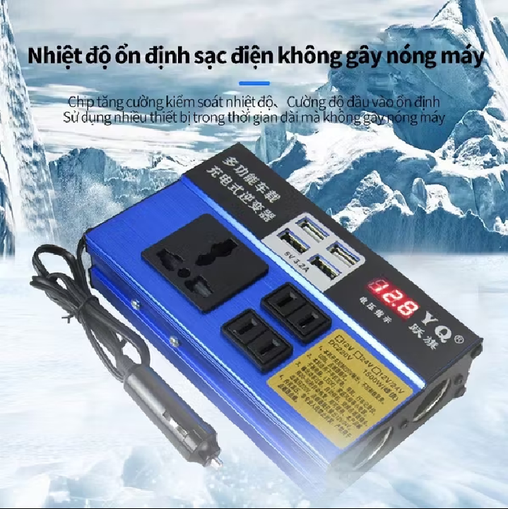 bộ biến tần trên ôtô chuyển đổi nguồn điện từ 12V ra 220V