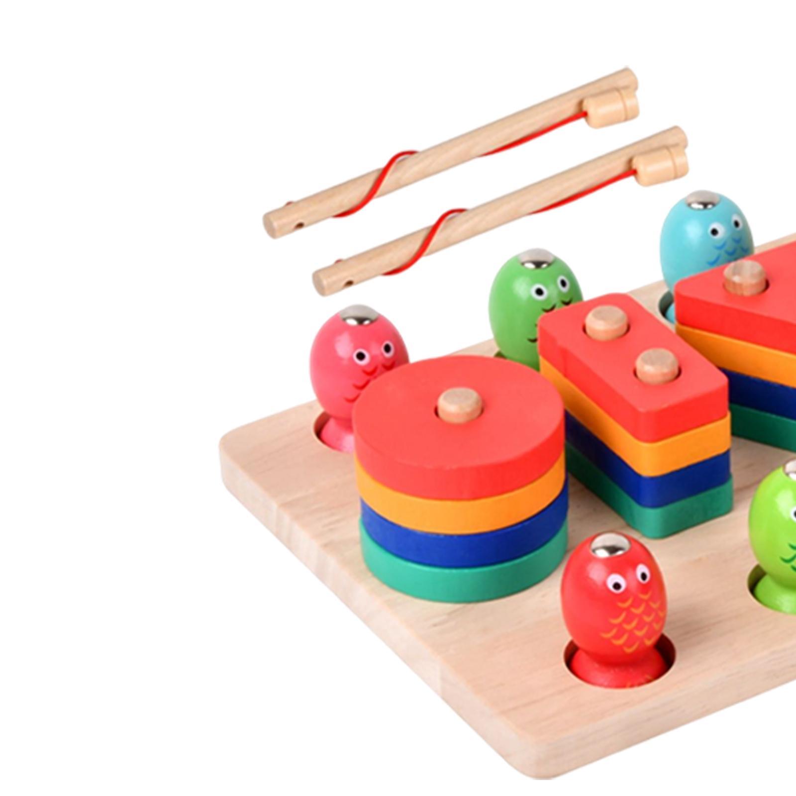 Wooden Sorter Stacking Toy Develop Fine Motor Skill for Toddlers Kids
