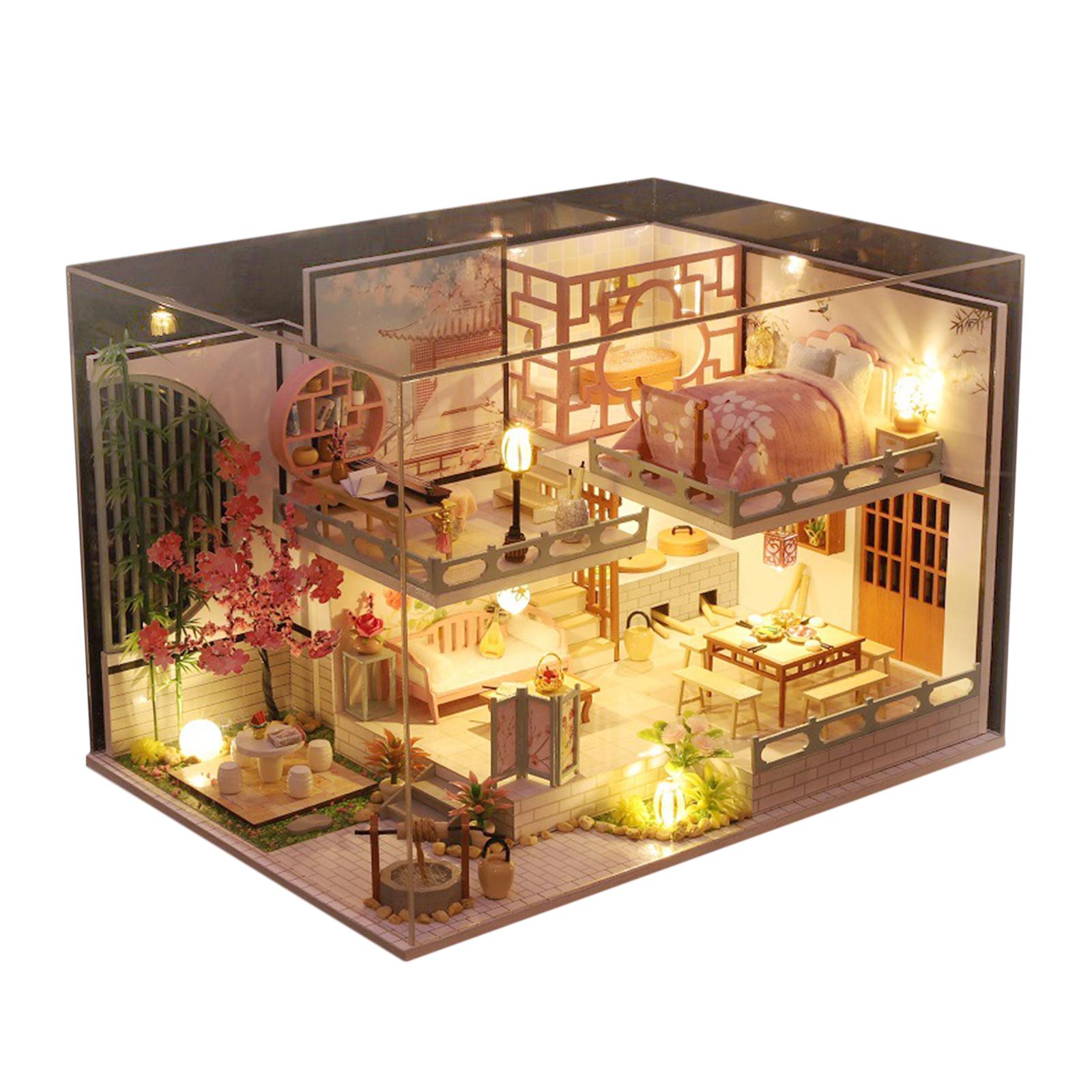 DIY Creative 3D Miniature Dollhouse With Furniture Wooden Villa Puzzle Gift