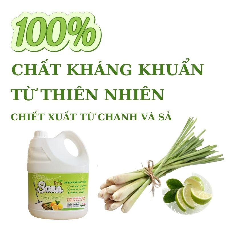 Nước lau sàn nhà sinh học SONA 3.6L hương chanh sả, quế 100% từ thiên nhiên