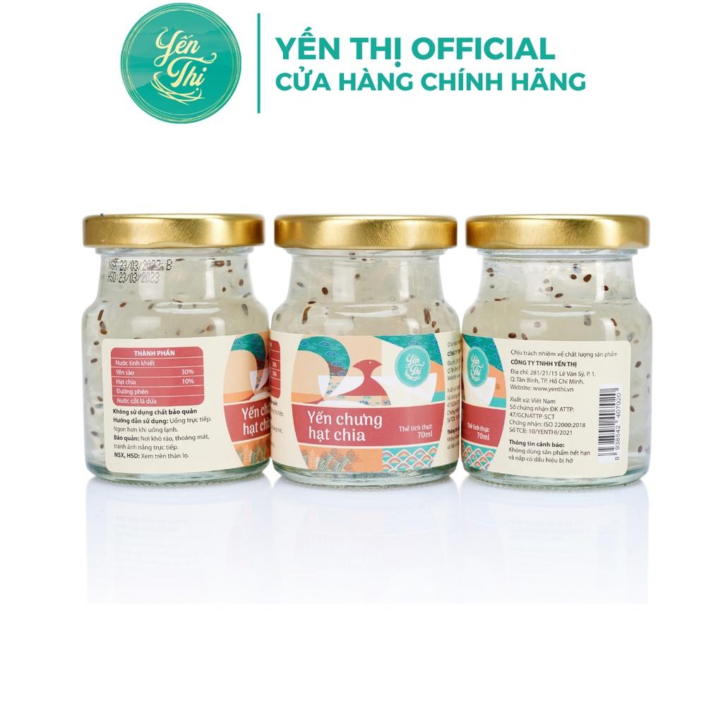 Yến Thị - Chưng Hạt Chia - Yến Sào Khánh Hòa Chưng Sẵn - 30% Yến Thô/ Hũ 70ml