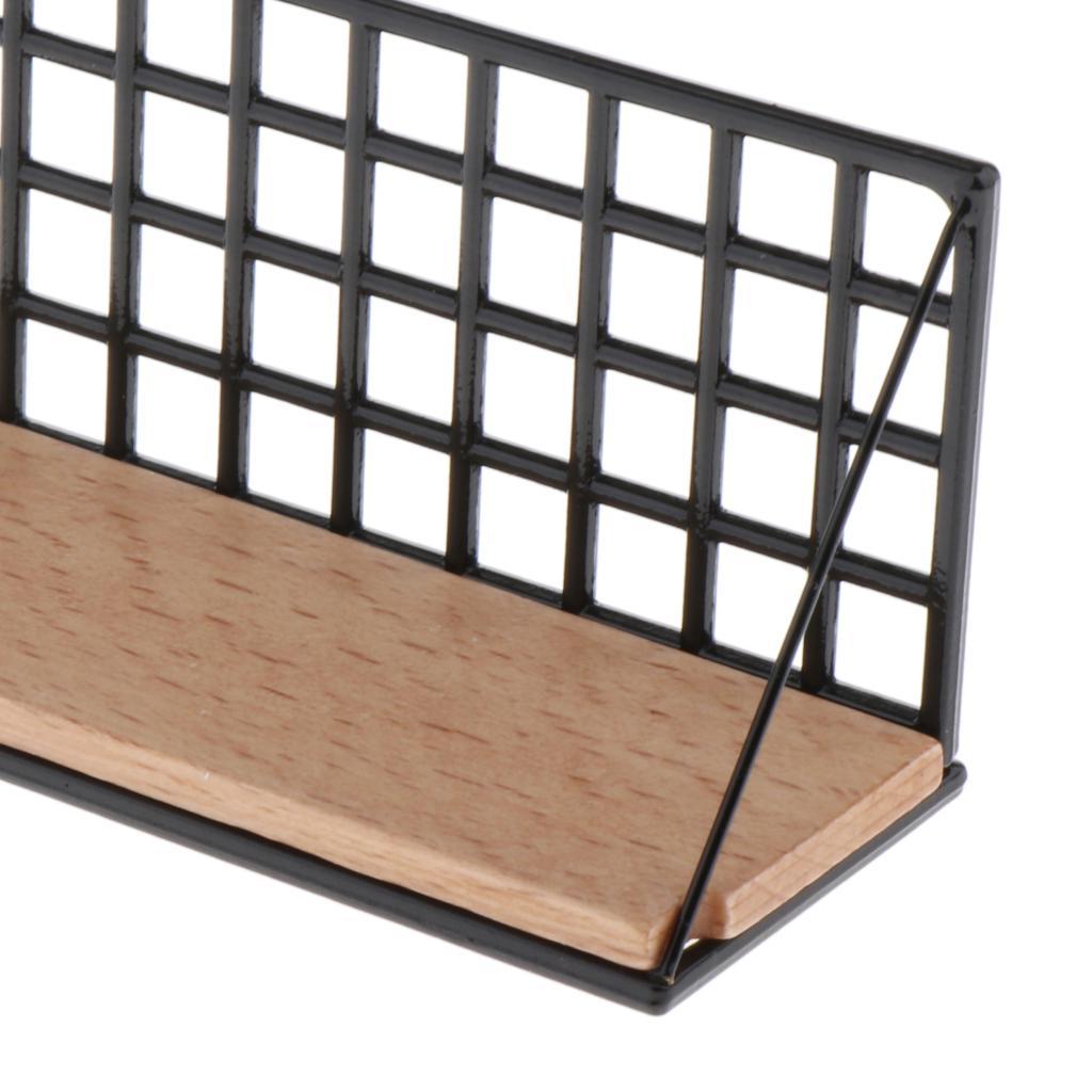 1:12 Mini Dollhouse Furniture Room Black Wall Shelf Rack Model DIY Kit