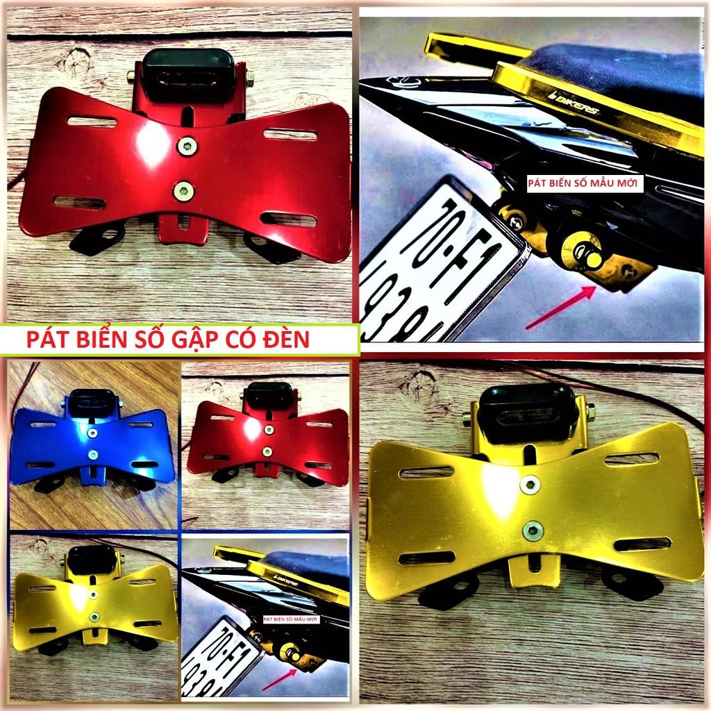 Pát gập biển số có đèn cho ex 155 - 150  lắp chuẩn đẹp loại dày hàng cao câp chống rung lắc