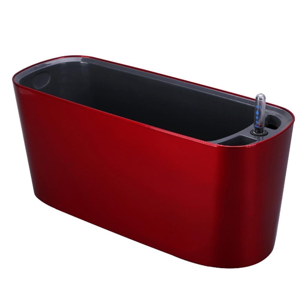 Self Watering Planter Flower Pot Indoor Outdoor Home Garden Decor Red
