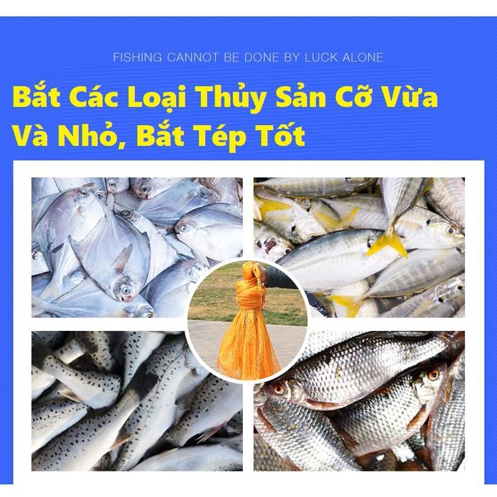 Chài Bắt Cá Cao Cấp Thái Lan Mắt Mau Chân Xích LU04 Chuyên Đánh Bắt Thủy Sản, Chì Đúc, Mắt Lưới Dai, Bền -SANAMI FISHING