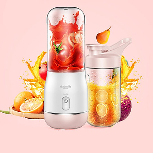 Máy Xay Sinh Tố Cầm Tay Xiaomi Deerma Juicer Fruit Mix NU-08 - Thiết Kế Sang Chảnh - Màu Hồng Patel - Hàng Nhập Khẩu