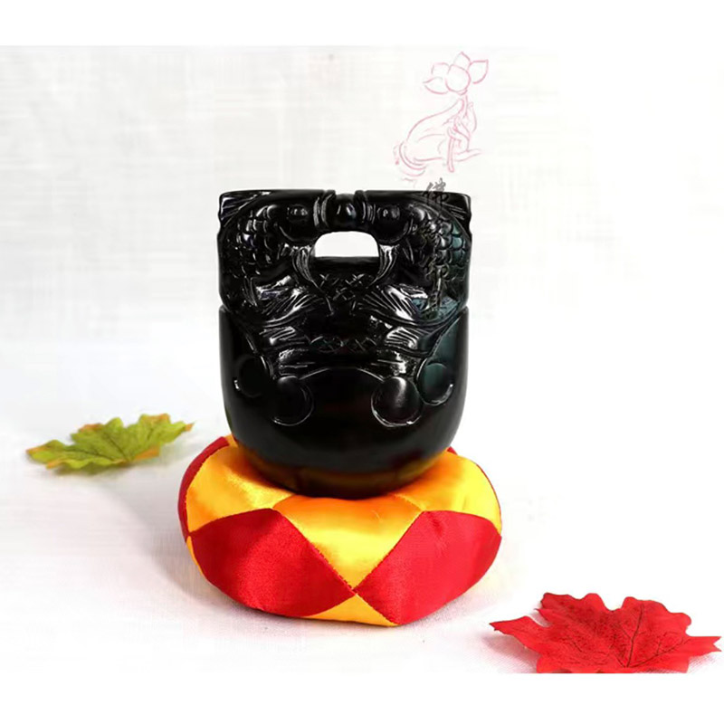 Bộ gõ mõ tụng kinh giảm căng thẳng stress, trang trí nhà cửa tặng mắt, viên ngọc- 3.5 inch