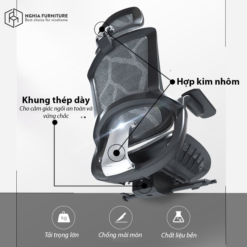 Ghế Văn Phòng Làm Việc, Ghế Công Thái Học [SMA ERGONOMIC 04 - E04]