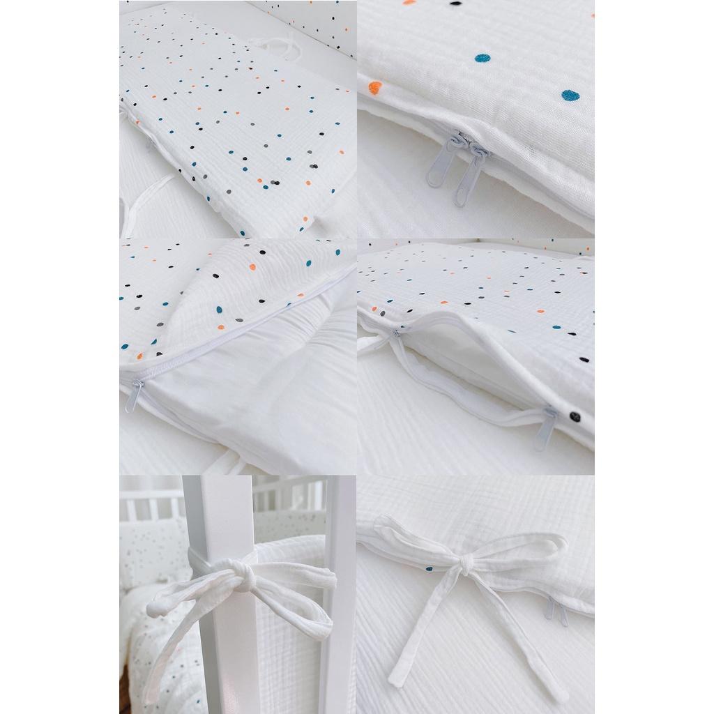 Combo quây, chăn ga & gối vải RUNA KIDS - Chất liệu Cotton Organic cao cấp, mềm mịn, siêu thoáng khí cho bé