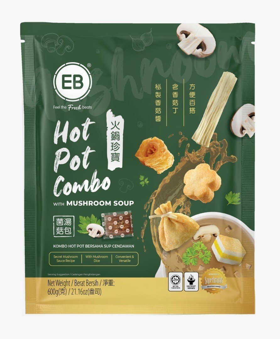 COMBO LẨU 5 TRONG 1 KÈM SÚP NẤM 600G EB MALAYSIA