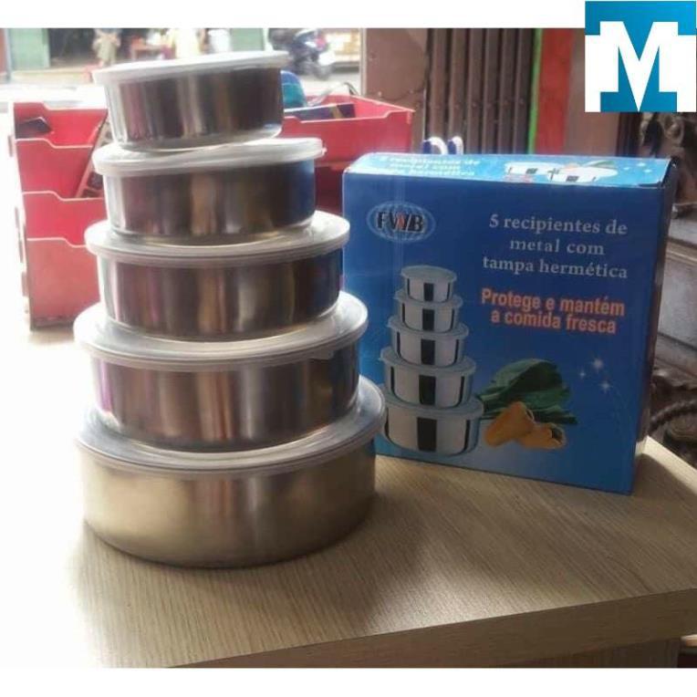Bộ 5 bát inox đựng thực phẩm đủ kích thước siêu bền