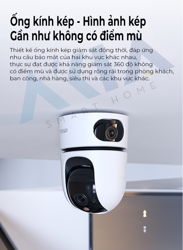 Camera Imou Ranger Dual 6MP - Camera kép trong nhà, Đàm thoại 2 chiều, Có màu ban đêm - Hàng chính hãng