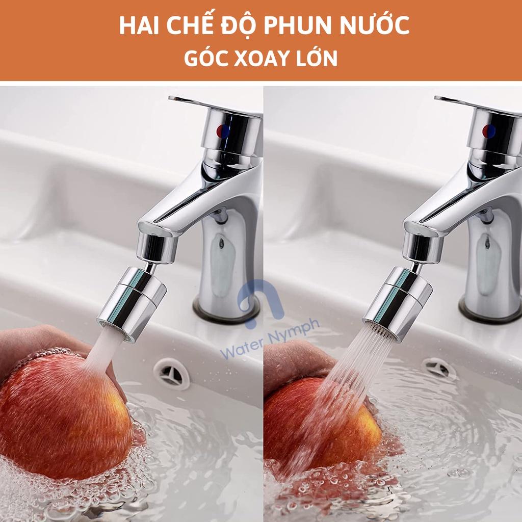 Đầu vòi rửa bát tăng áp, xoay 360 độ Waternymph tạo bọt, chống bắn, 2 chế độ phun tiện ích (tặng bộ ren)