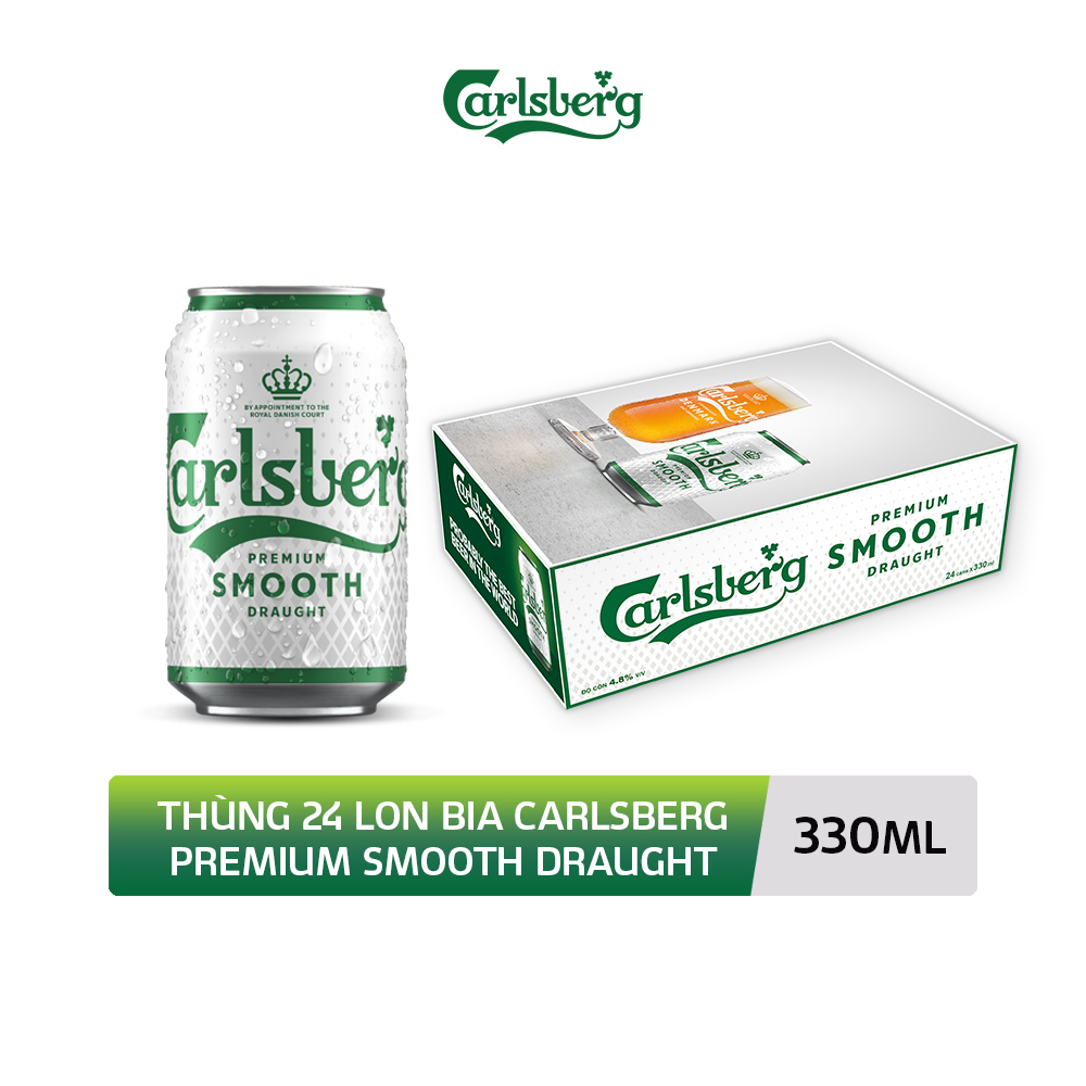 Thùng 24 lon bia Carlsberg Smooth 330ml