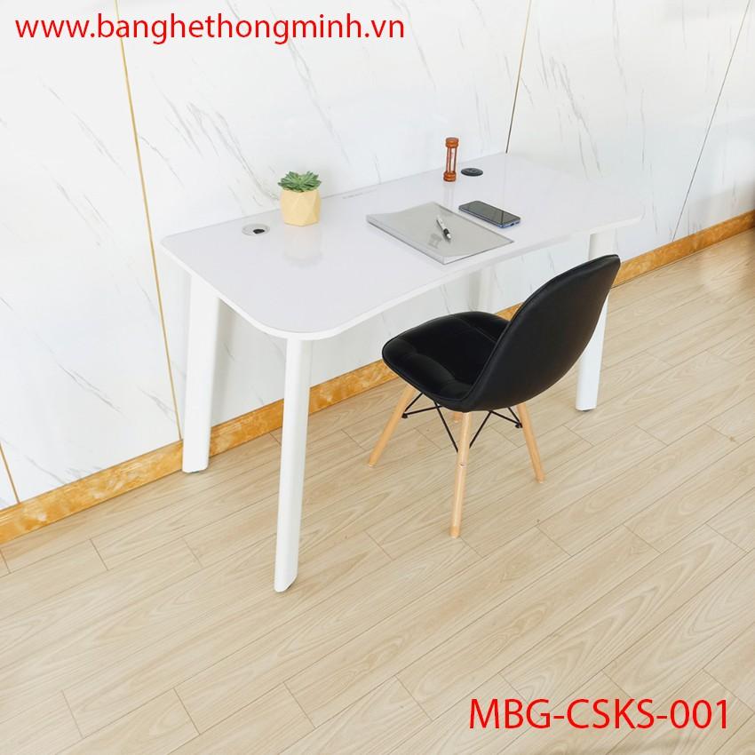 Bàn mặt gỗ MDF + Chân sắt Oval khung sắt X tích hợp sạc USB