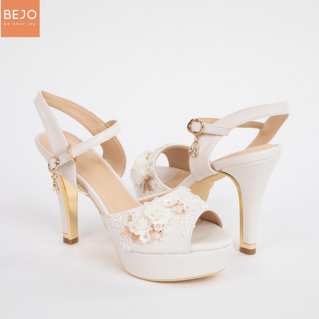 GIÀY CƯỚI - GIÀY CÔ DÂU H100.03 REN HOA HỒNG - WEDDING SHOES