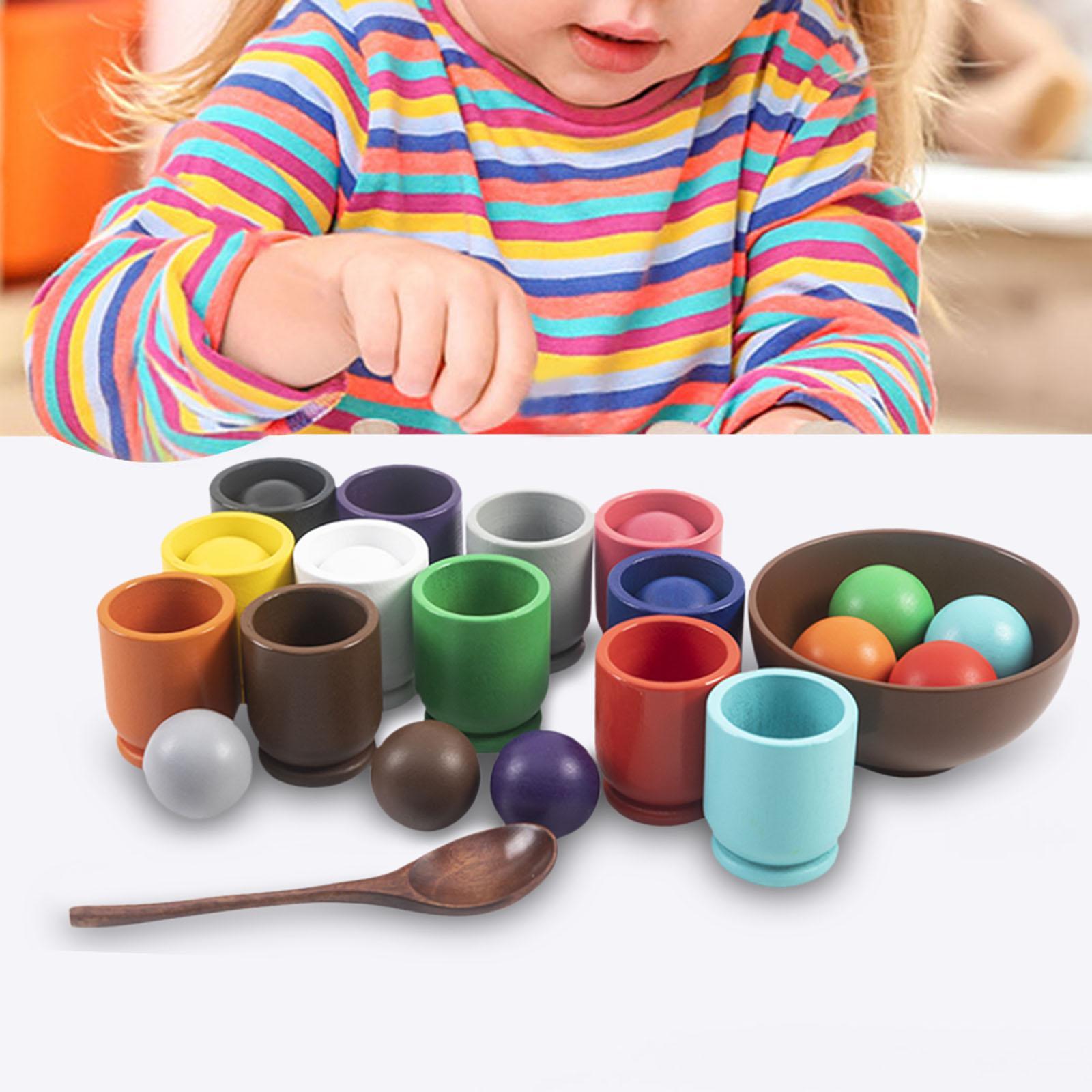 Matching Sorting Balls in Cups Color Sorting Game Board Game for Kids Baby