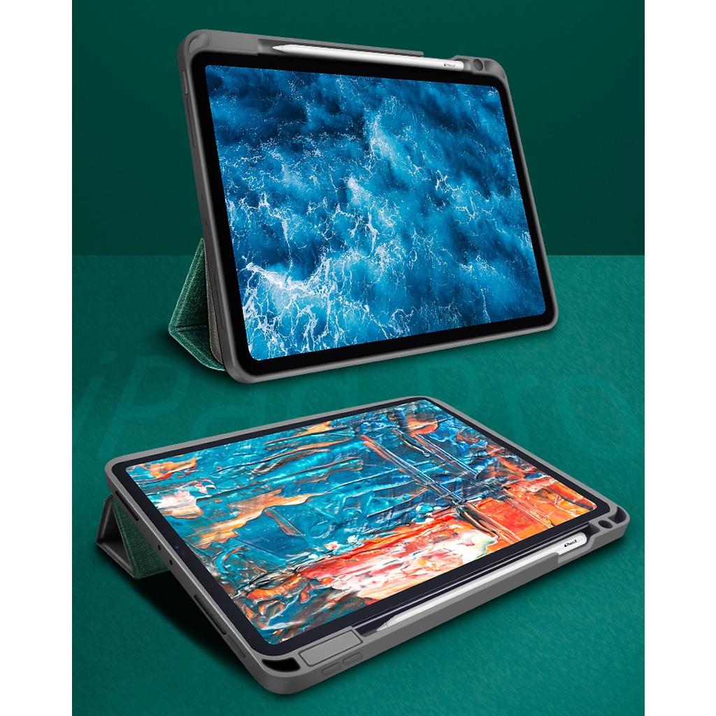 Bao da cho iPad 7/8/9 10.2inch, Air1/2/9.7inch, Air4/5/Pro 11, Gen 10 10.9inch 2022 Mutural Tailor dựng đứng có khay bút - hàng nhập khẩu
