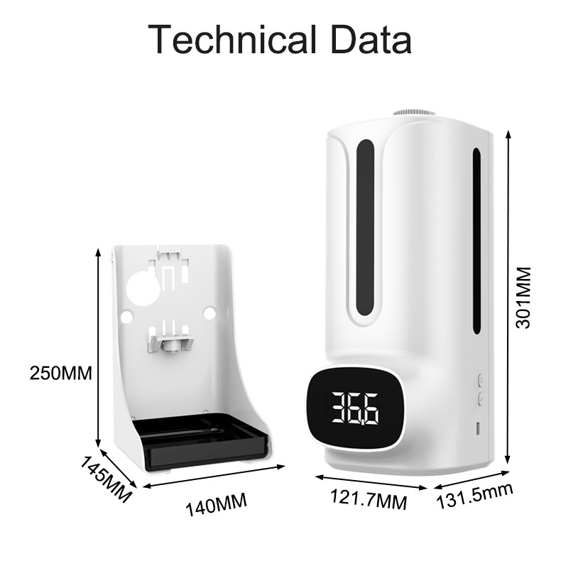 MÁY TÍCH HỢP 2 TRONG 1 ĐO NHIỆT ĐỘ VÀ PHUN CẢM ỨNG RỬA TAY KHỬ TRÙNG TỰ ĐỘNG K9ProX