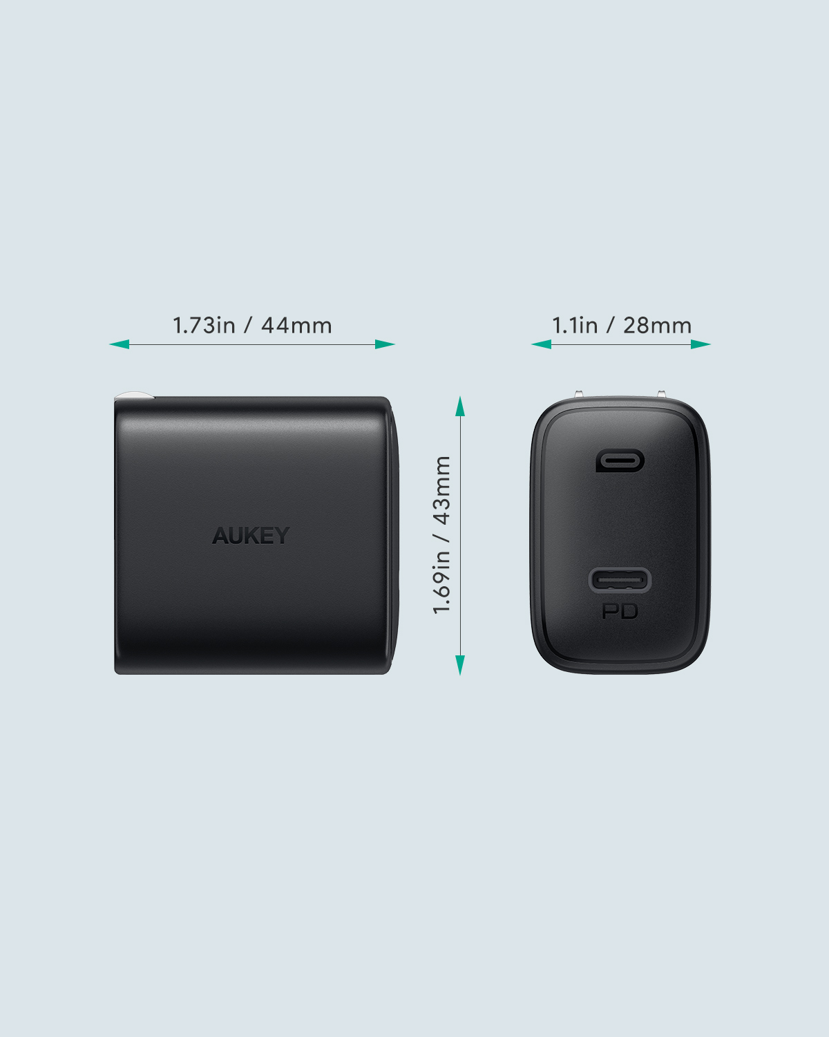 Combo Pin Sạc Dự Phòng Aukey 10.000 mAh PB-Y36, Cốc Sạc Nhanh PA-F1, Cáp C To Lightning CB-CL - Hàng Chính Hãng