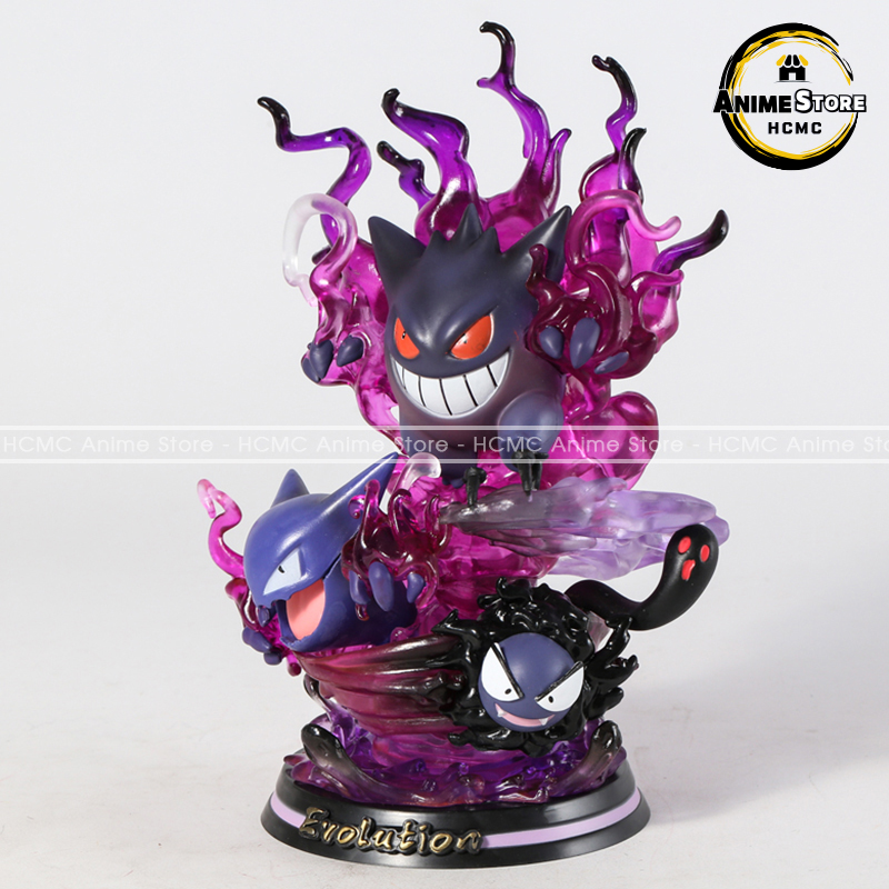 Mô hình Pokemon tiến hóa Gastly - Haunter - Gengar có led siêu ngầu