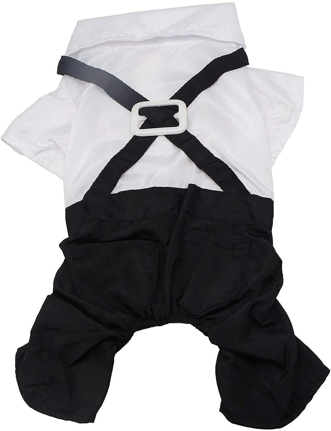 Quần áo chó cưng sành điệu trang phục bay, áo cưới chính thức tuxedo với bộ đồ cà vạt đen