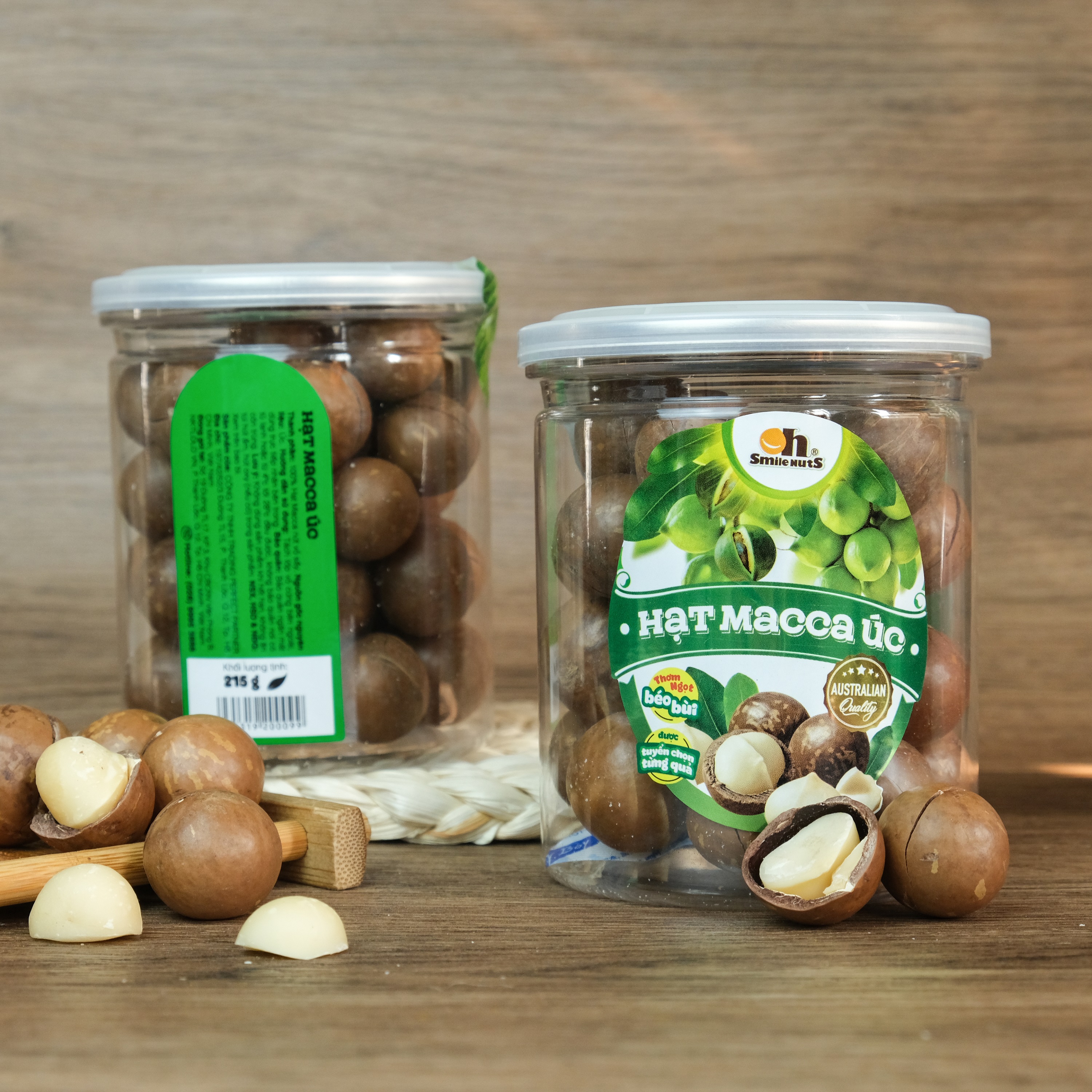 Hạt Macca Úc nứt vỏ Smile Nuts (215g - 500g) | 100% nhập khẩu từ Úc, giòn béo, thơm ngon