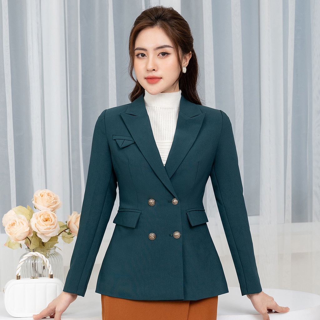 Áo Vest Nữ Công Sở Dáng Rộng UK Fashion Dài Tay 4 Cúc Kiểu Dáng Thanh Lịch Thời Thượng Chất Liệu Dày Dặn NKFAK2210001