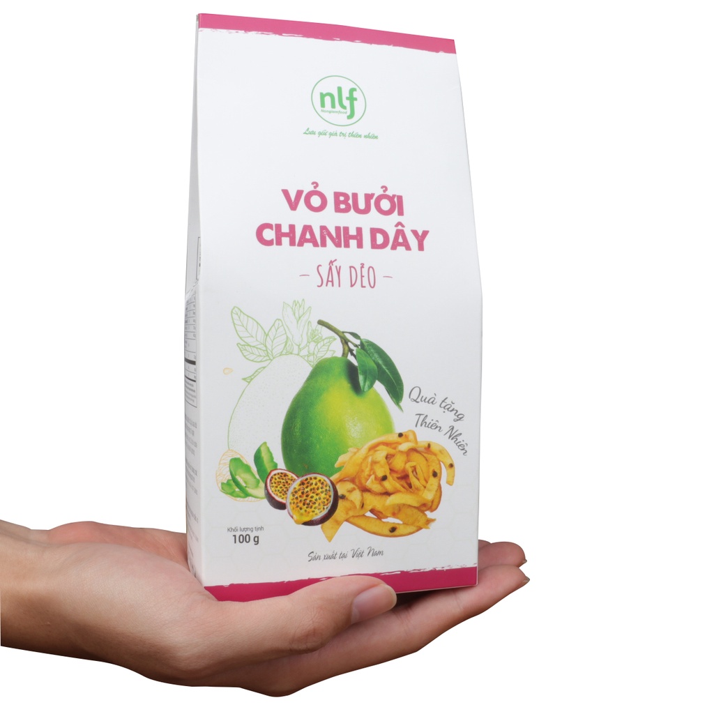 [HÀNG XUẤT KHẨU LOẠI 1] Vỏ bưởi chanh dây sấy dẻo Nonglamfood hộp 100g| Tăng cường đề kháng tự nhiên