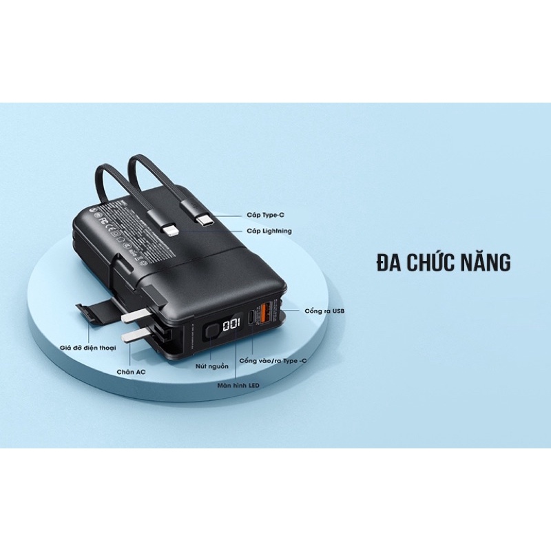 Củ sạc kiêm sạc dự phòng đa năng 20000mah sạc nhanh 22.5W QC3.0 - Sạc Cùng Lúc 4 Thiết Bị - Remax RPP-267 Hàng chính hãng