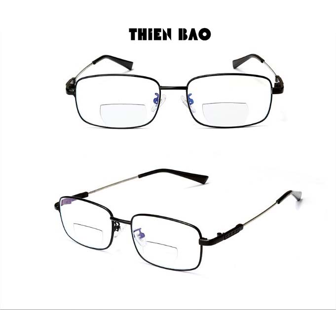 Kính lão thị, viễn thị HAI TRÒNG nhìn Xa - gần TIỆN LỢI cực đẹp KV22 gọng titan Dẻo cực bền toàn viền cao cấp Loại I ( Xa 0 gần có độ)