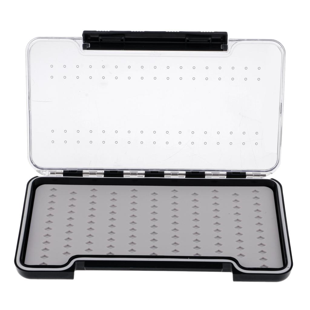 Fly Fishing Box Plastic Box Slit Silicone Component Slim Box Transparent Lid