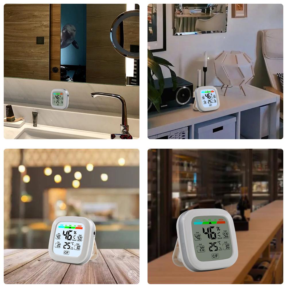 Indoor Electronic Hygrometer and Thermometer Digital Temperature Humidity Meter Wireless Sensor Temp. and Humidity Monitor with Trend Backlight