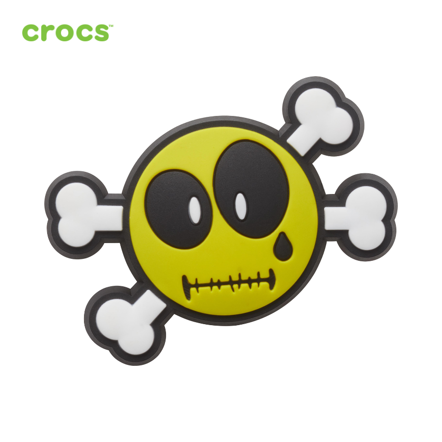 Sticker nhựa jibbitz gắn dép unisex Crocs Smiley Brand Cross Bones - 10008320