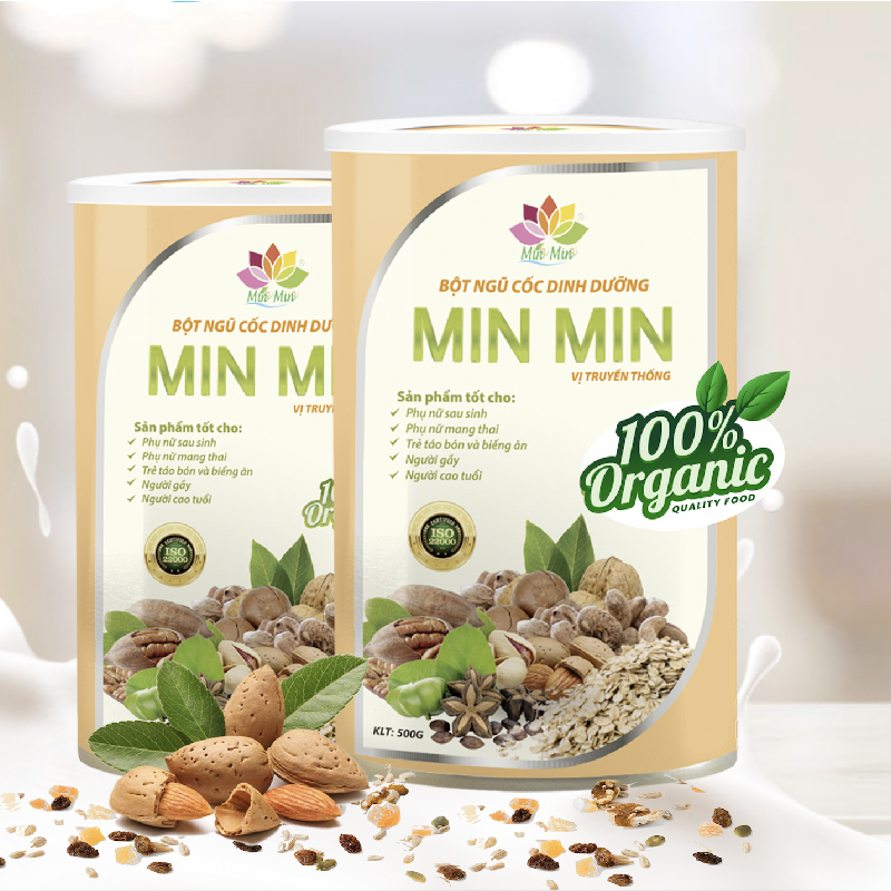 Bột Ngũ Cốc Lợi Sữa Min Min 500G Mẫu Mới 29 Loại Hạt Cao Cấp - Ngũ Cốc Dinh Dưỡng Và 01 Túi Muối NGâm Chân Sinh 100g Dược Giúp Ngủ Ngon