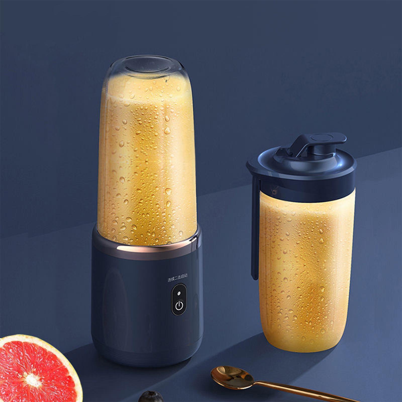 6 Blades Mini Juicer Cup Extractor, Fruit Squeezer, USB Rechargeable, 400ml Portable Blender for Shakes Smoothies Baby Food Fruit Machine
