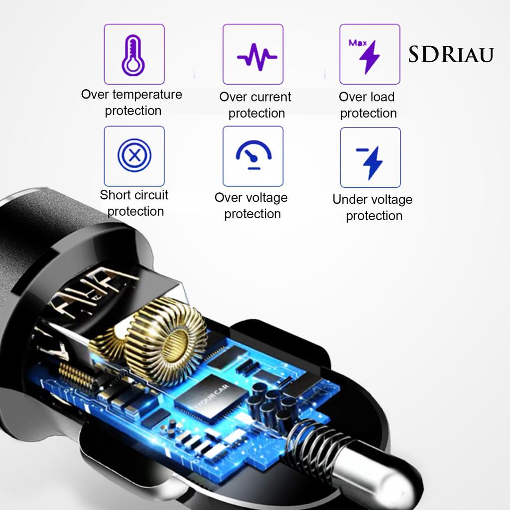 Củ Sạc Trên Xe Hơi 5vqc3.0 + 2.4a Với Hai Cổng Usb