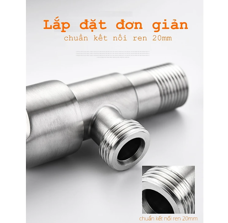 Van nước KG45 2cổng xả có khóa riêng biệt dạng vòi chia nước, đường kính van 20mm, chất liệu inox304- Hàng chính hãng