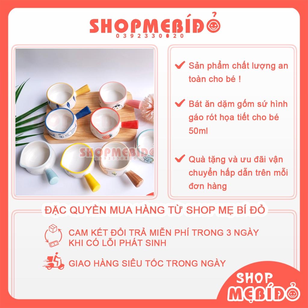 Bát Ăn Dặm Gốm Sứ Hình Gáo Rót Họa Tiết Cho Bé 50ml Shop Mẹ Bí Đỏ