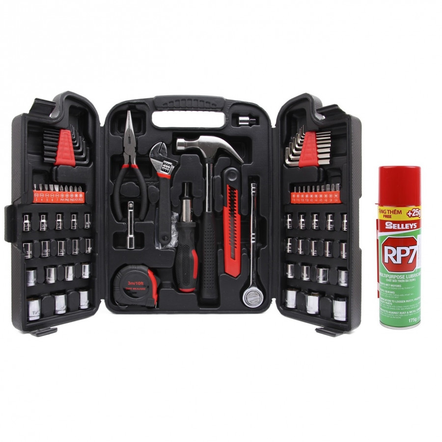 Combo Bộ dụng cụ 186 chi tiết TAVANA HTB-002 và Bình xịt chống rỉ sét và bôi trơn RP7