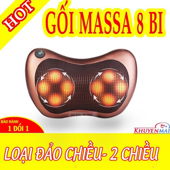 GỐI 8 BI MASSAGE HỒNG NGOẠI - ĐẢO 2 CHIỀU