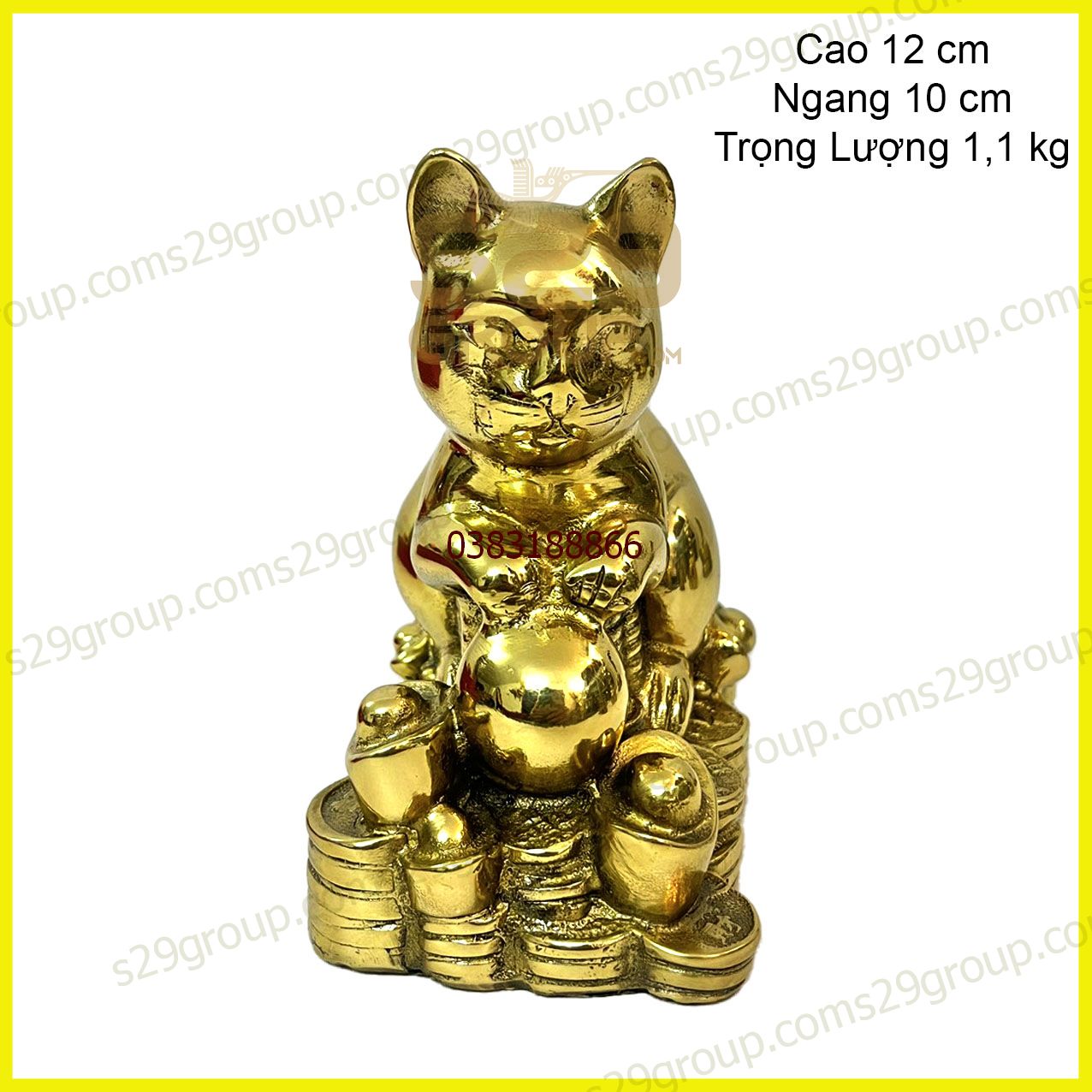 12 con giáp tượng mèo giáp ngọc băng đồng vàng nguyên chất