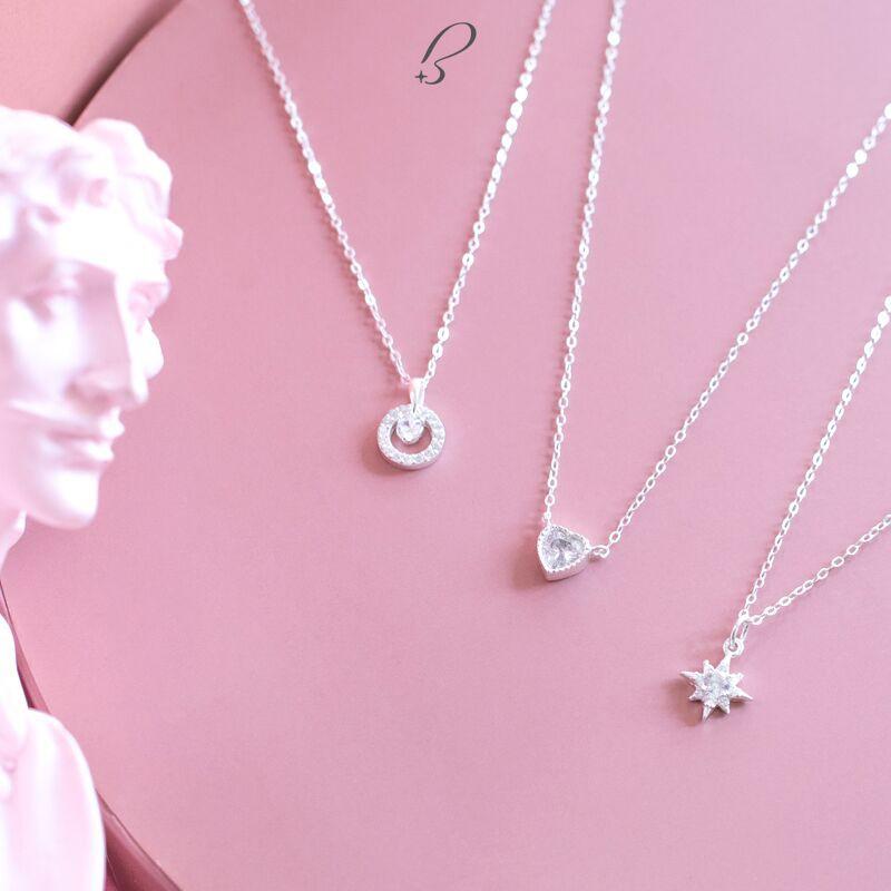Vòng cổ Bling It tia sáng bạc đính đá BIVC245