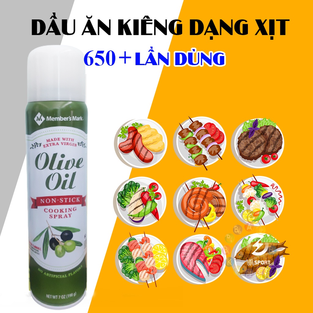 Dầu oliu ăn kiêng 0 Calo eat clean, keto, gymer Member's mark 198g- olive oil