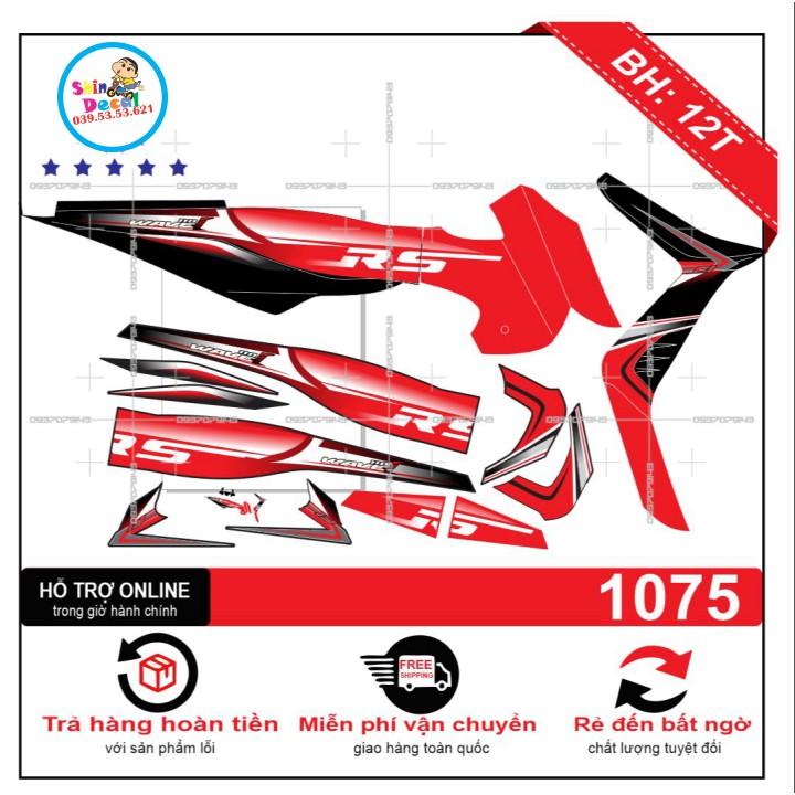 Tem xe wave RS 2009 chế đỏ đen