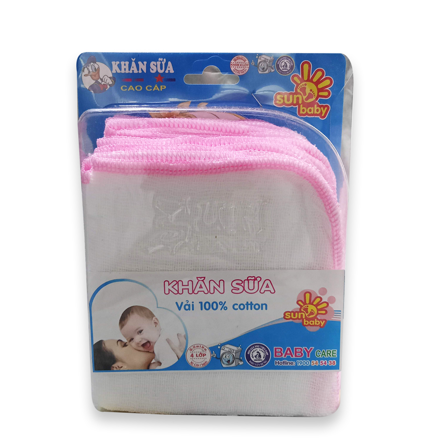 Set 2 vĩ khăn sữa Vĩ Trung mỏng (4 lớp) mềm mại an toàn cho bé CC30VM_SUNBABY