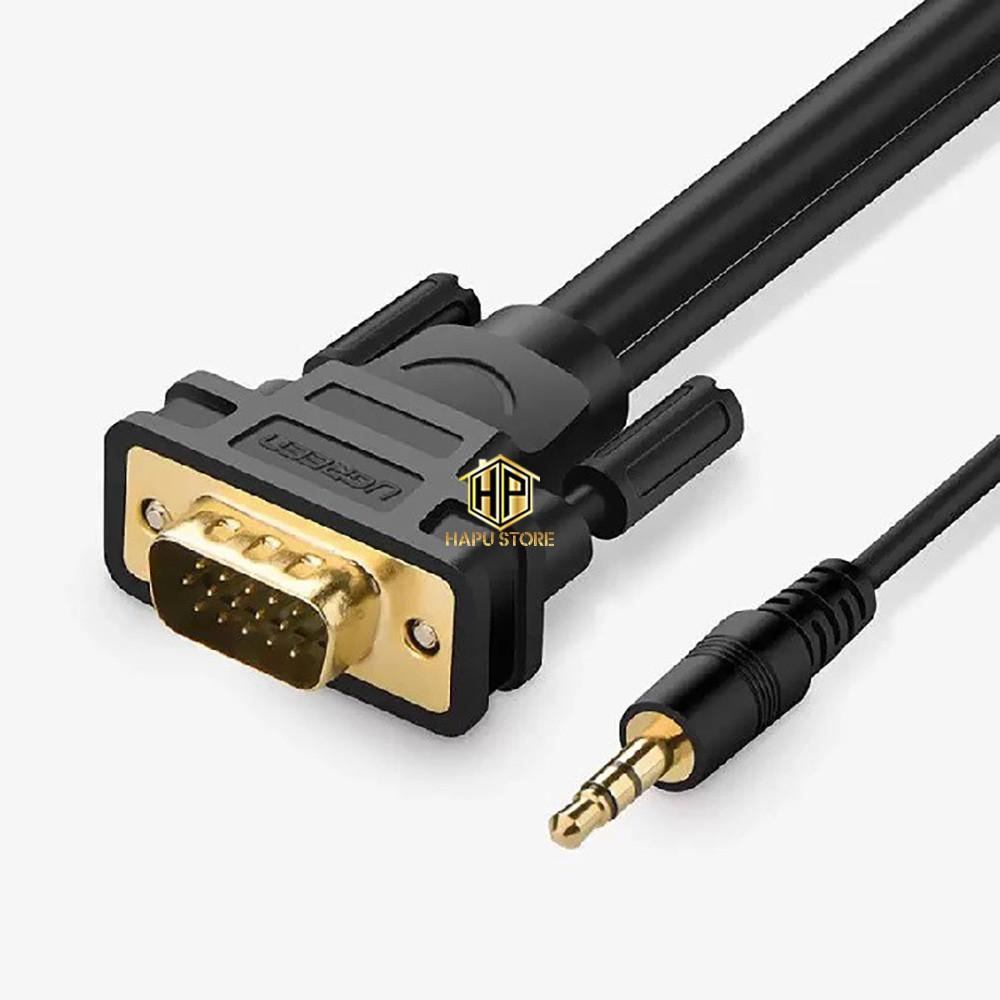 Cáp VGA Ugreen 11628 dài 5M hỗ trợ audio 3.5mm chính hãng - Hàng Chính Hãng